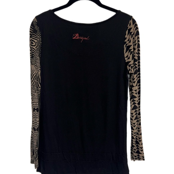 Desigual Long Sleeve Abstract Top Size L - Picture 10 of 13